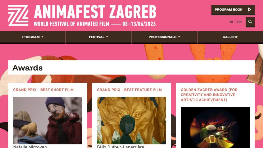 ザグレブ国際アニメーション映画祭（アニマフェスト・ザグレブ） 公式サイトのトップページ
