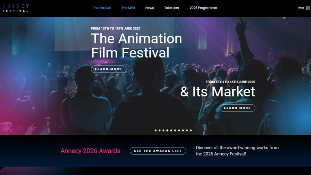 アヌシー国際アニメーション映画祭 公式サイトのトップページ