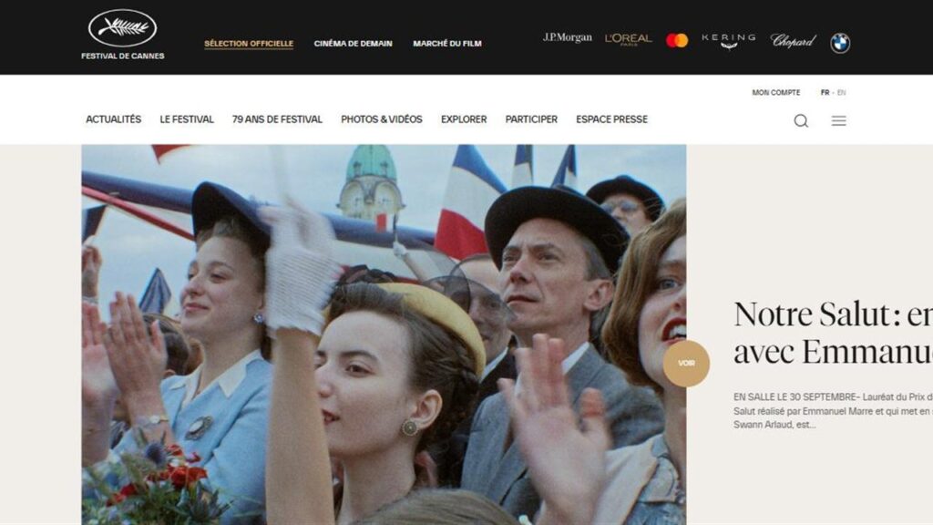 カンヌ国際映画祭 公式サイトのトップページ