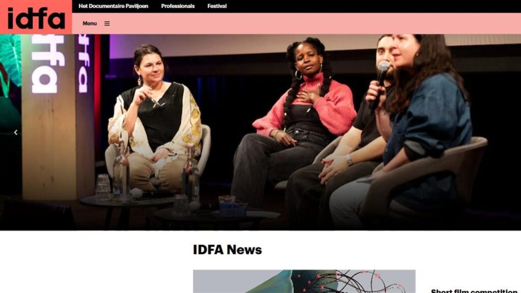 アムステルダム国際ドキュメンタリー映画祭（IDFA） 公式サイトのトップページ