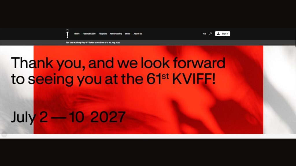 カルロヴィ・ヴァリ国際映画祭 公式サイトのトップページ
