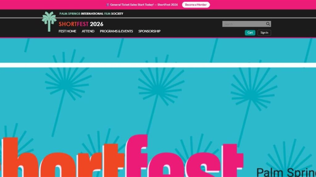 パームスプリングス国際短編映画祭（ShortFest） 公式サイトのトップページ